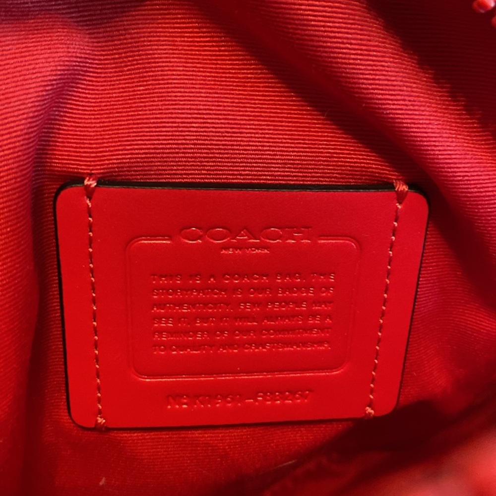 Coach Red Crossbody Bag with Black Trim - Picture 8 of 9